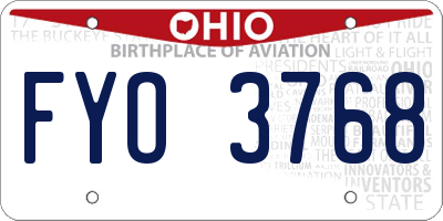 OH license plate FYO3768