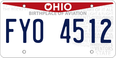 OH license plate FYO4512