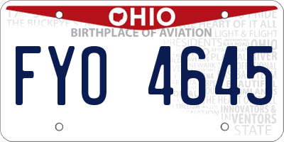 OH license plate FYO4645