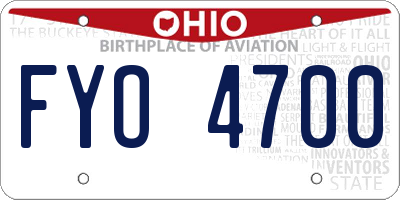 OH license plate FYO4700