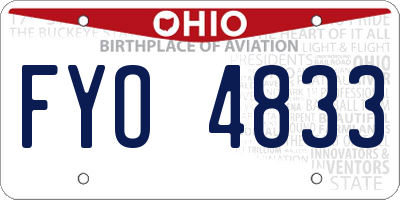 OH license plate FYO4833