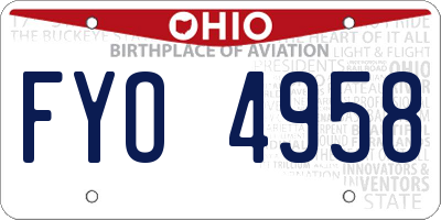OH license plate FYO4958
