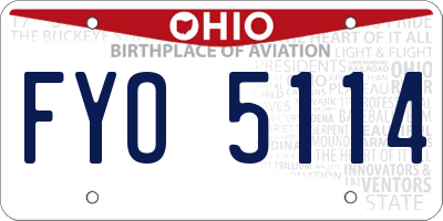 OH license plate FYO5114