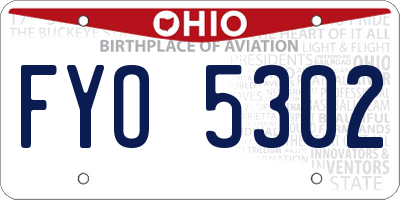 OH license plate FYO5302