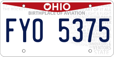 OH license plate FYO5375