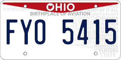 OH license plate FYO5415
