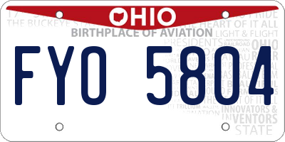 OH license plate FYO5804