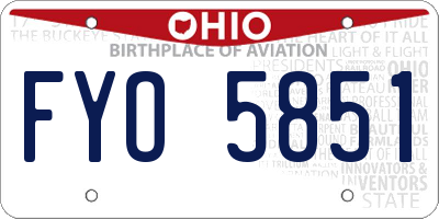 OH license plate FYO5851