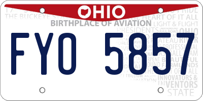 OH license plate FYO5857
