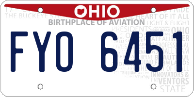 OH license plate FYO6451
