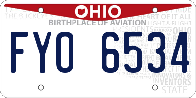 OH license plate FYO6534