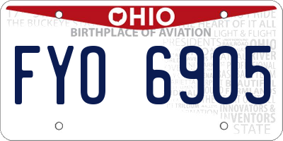 OH license plate FYO6905