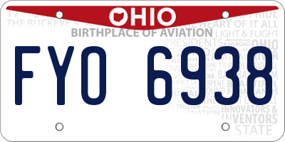 OH license plate FYO6938