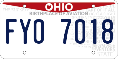 OH license plate FYO7018
