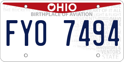 OH license plate FYO7494