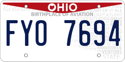 OH license plate FYO7694
