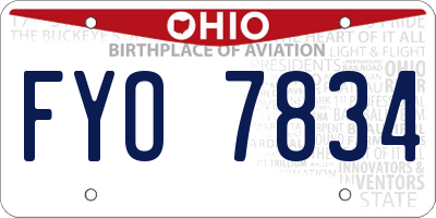OH license plate FYO7834