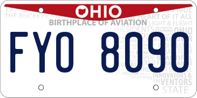 OH license plate FYO8090