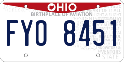 OH license plate FYO8451