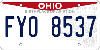 OH license plate FYO8537