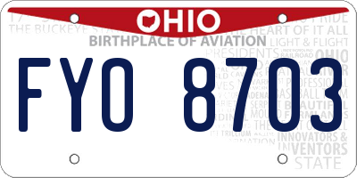 OH license plate FYO8703
