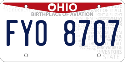 OH license plate FYO8707