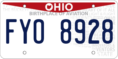 OH license plate FYO8928