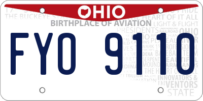 OH license plate FYO9110