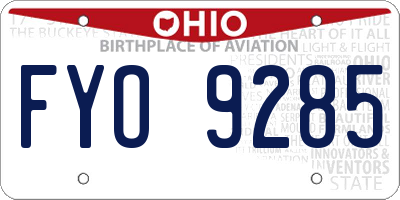 OH license plate FYO9285