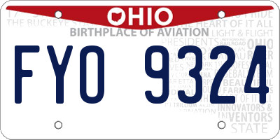 OH license plate FYO9324
