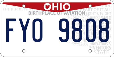 OH license plate FYO9808