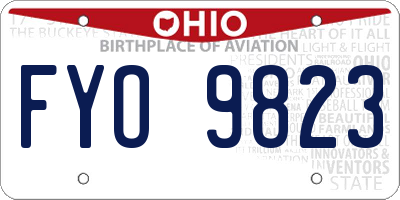 OH license plate FYO9823