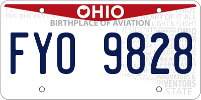 OH license plate FYO9828
