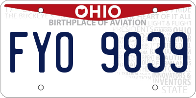 OH license plate FYO9839