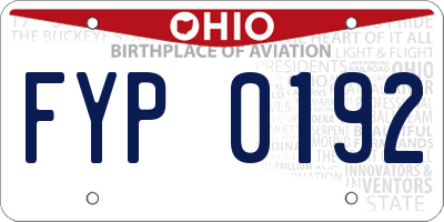 OH license plate FYP0192