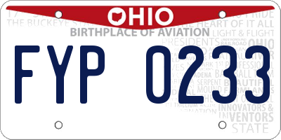 OH license plate FYP0233
