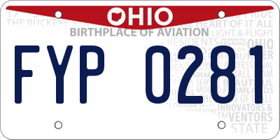 OH license plate FYP0281