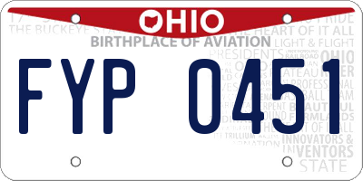 OH license plate FYP0451