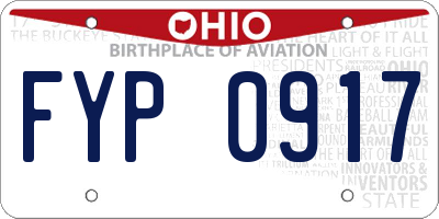 OH license plate FYP0917