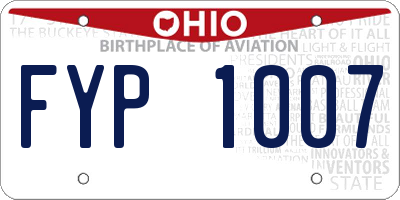 OH license plate FYP1007