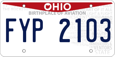 OH license plate FYP2103