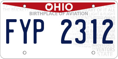 OH license plate FYP2312