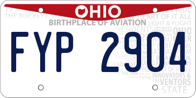 OH license plate FYP2904