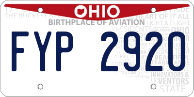 OH license plate FYP2920