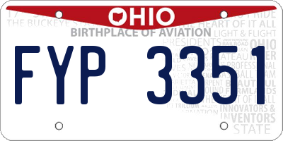 OH license plate FYP3351