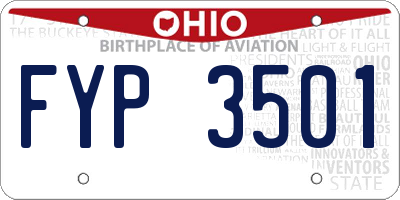 OH license plate FYP3501