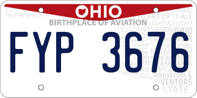 OH license plate FYP3676