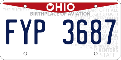 OH license plate FYP3687