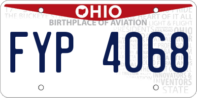 OH license plate FYP4068