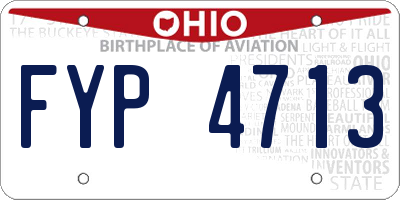 OH license plate FYP4713